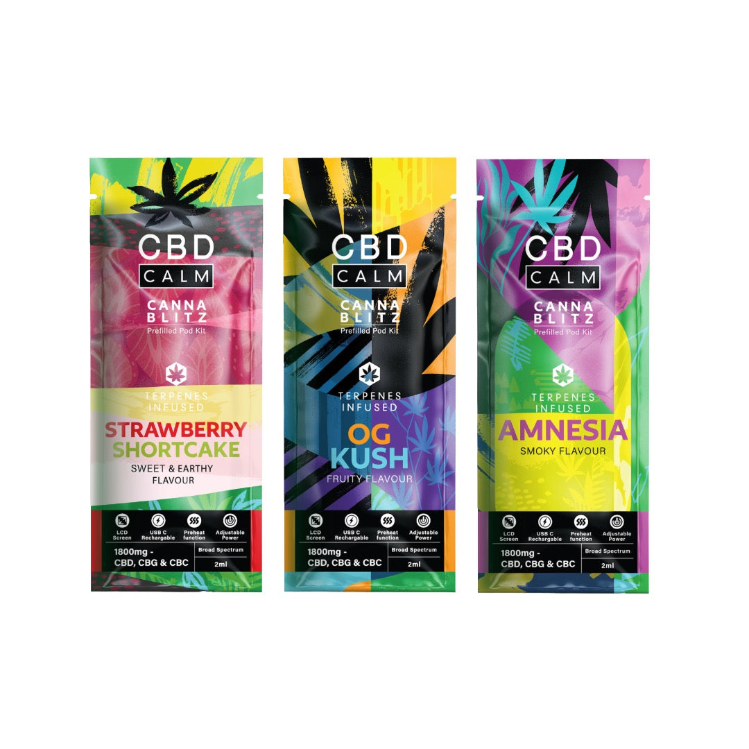 CBD Calm CANNABLITZ 1800mg CBD + CBG + CBC Prefilled Pod Vape Kit Cannaworth CBD Calm CANNABLITZ 1800mg CBD + CBG + CBC Prefilled Pod Vape Kit Cannaworth
