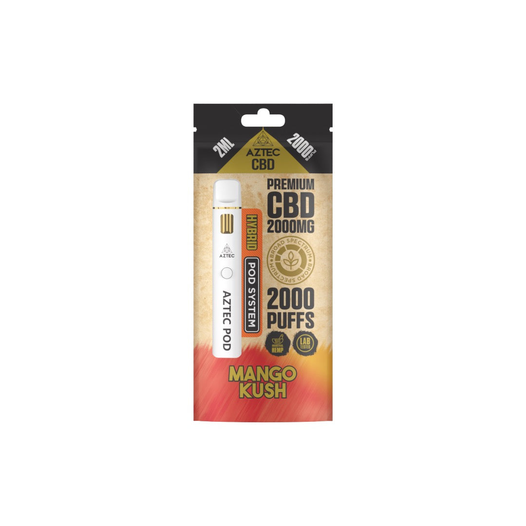 Aztec CBD 2000mg Broad Spectrum Starter Pro Pod Vape Kit 2000 Puffs Cannaworth Aztec CBD 2000mg Broad Spectrum Starter Pro Pod Vape Kit 2000 Puffs Cannaworth