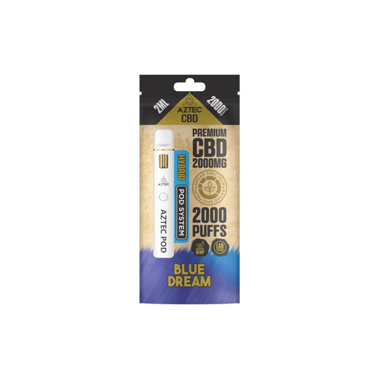 Aztec CBD 2000mg Broad Spectrum Starter Pro Pod Vape Kit 2000 Puffs