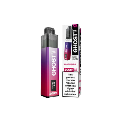 20mg Ghost Pro 8000+ By Vapes Bars Prefilled Pod Vape Kit